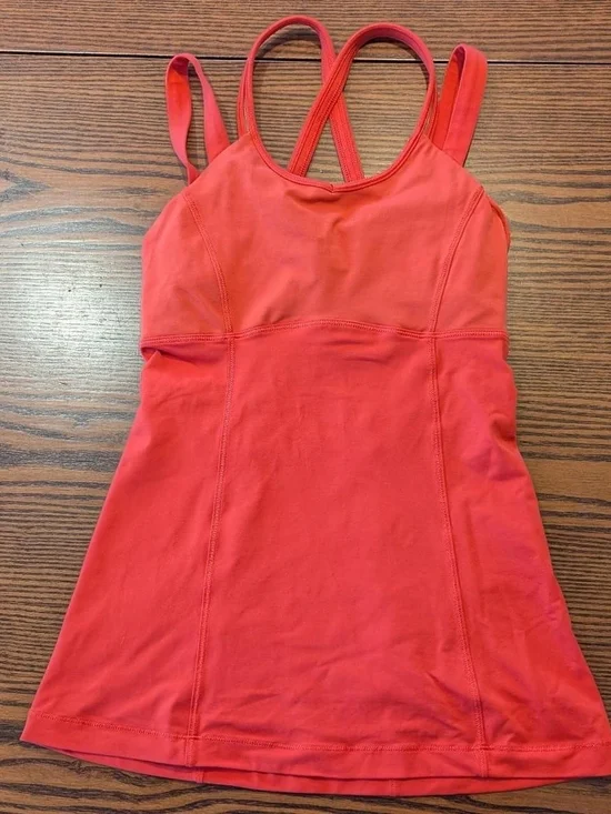 lululemon athletica coral red double-strap tank - Picture 3 of 7
